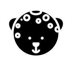 Leopard face cartoon icon