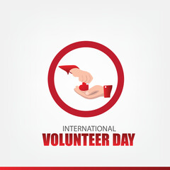 Obraz premium Vector Illustration of International Volunteer Day. Simple and Elegant Design