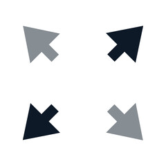 Simple four sides arrows directions icon. Way arrow actions vector icon.