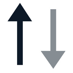 Simple two arrow with down and up directions. Reverse the list action vector icon.