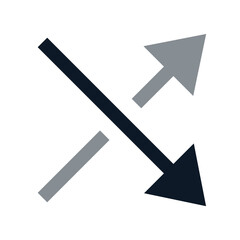 Simple shuffle the list arrow dark icon. Different ways arrow actions vector icon.
