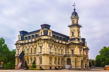 Fototapeta na wymiar The building of the historic town hall in Nowy Sacz, Poland
