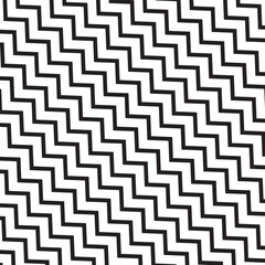 Black and white stripes zigzag parallel horizontal lines on a white background in a abstract style. For print, pattern fabric, fashion textile, wallpaper, clothing, wrapping, batik