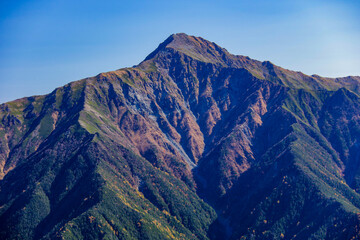 Fototapeta na wymiar 秋　南アルプス仙丈ヶ岳からの絶景　日本二位北岳