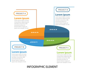 Infographic template for business. 4 steps Modern 3D pie chart diagram, presentation vector infographic.