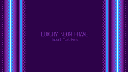 Pixelated Neon Light Tower Frame Background, Purple Light