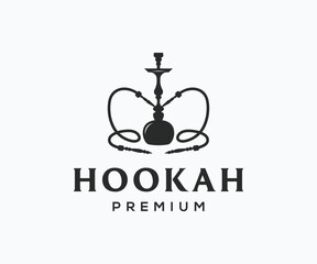 Fototapeta premium Hookah logo and icon template. Shisha logo design. Smoking logo design template