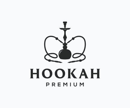 Hookah logo and icon template. Shisha logo design. Smoking logo design template