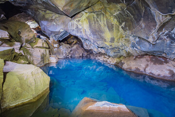 Interior of the Grjótagjá Cave (Iceland)