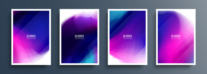 Pink and Blue. Set of abstract backgrounds with color gradients for your creative graphic design. Vector illustration.