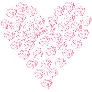 flower line heart illustration