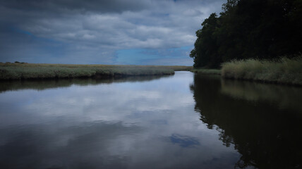 reflection of trees on the lake