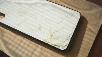 Broken white glass phone case