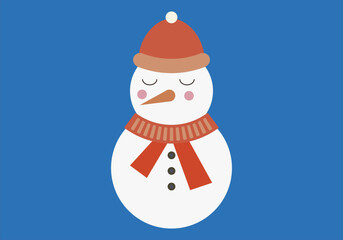 Muñecos de nieve navideños sobre fondo azul.