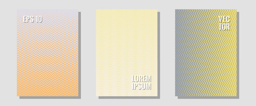 Cool flyers set, vector halftone poster backgrounds.
