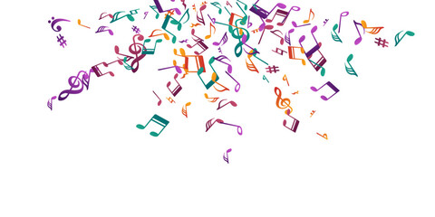 Music note symbols vector illustration. Melody