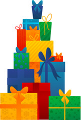 Gift boxes illustration. Bright presents