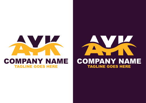 Letter AYK logo design vector template, AYK logo