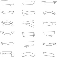 Ribbons concept element 1 outline collection set
