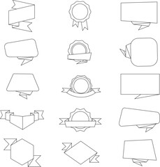 Ribbons concept element 2 outline collection set