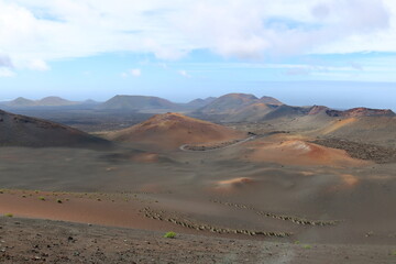 Mountains of fire, Montanas del Fuego, Timanfaya National Park in Lanzarote Island, Spain