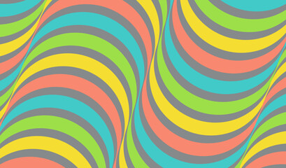 Abstract dynamic template with wavy curved ribbons. Modern cover design. 3d vector illustration.