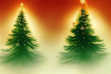 beautiful illustration of a christmas tree with festive golden colors for background of a christmas greeting card