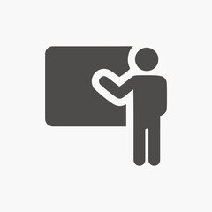 Teacher, instructor icon vector flat isolated. Education, Training, presentation symbol