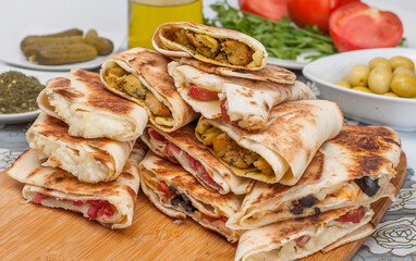 grilled meat with vegetables