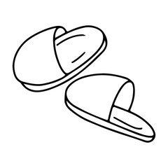 Home slippers. Clothes for the home. Vector graphics on a white background.