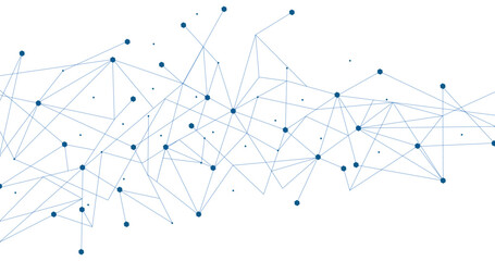 Blue network. Abstract connection on white background. Network technology background with dots and lines for desktop. Ai background. Modern abstract concept. Line background, network technology vector