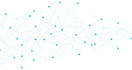 Blue network. Abstract connection on white background. Network technology background with dots and lines for desktop. Ai background. Modern abstract concept. Line background, network technology vector