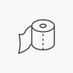 Toilet tissue paper roll icon vector. wc symbol sign