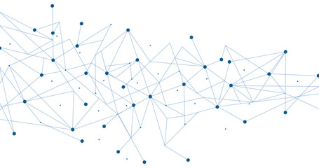Blue network. Abstract connection on white background. Network technology background with dots and lines for desktop. Ai background. Modern abstract concept. Line background, network technology vector