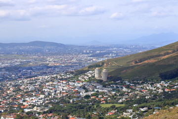 Aerial view of Cape Town from the Table Mountain, South Africa