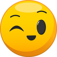 Smile with winking eye. Vector illustration of emoji.