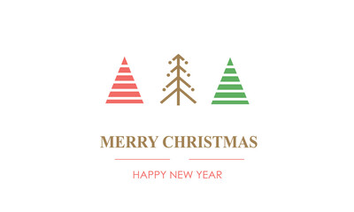Christmas card with christmas tree. Merry Christmas postcard - 542161206