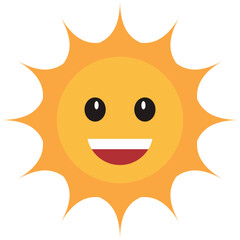 Retro Emoticon Sun Element