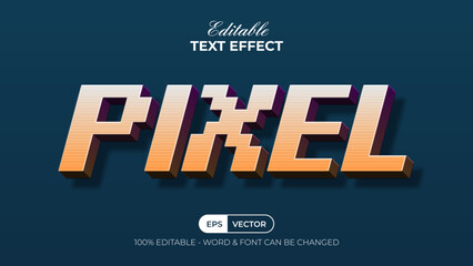 Pixel text effect colorful style. Editable text effect.