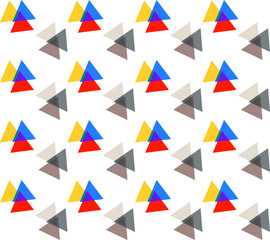 Color chroma triangles seamless vector pattern on white