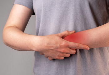 wrist pain, cramp, spasm. Carpal injury, trauma, hand muscle sprain, hurting tendon