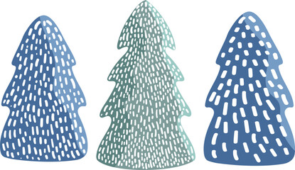 Set of winter tree spruce. Clip art for winter design of banners, cards, advertisements, flyers, templates