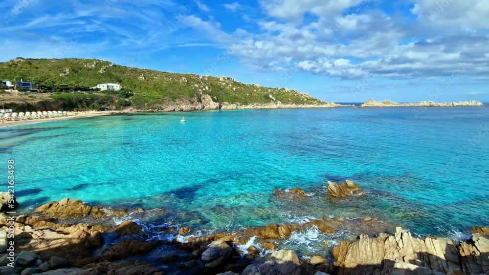 Wall mural italy summer holidays. sardegnia island nature scenery. one of the most beautiful beaches - santa te