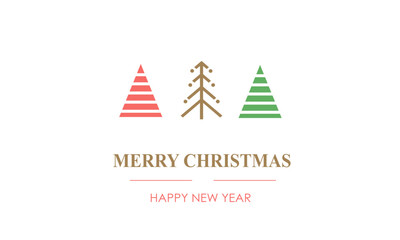Christmas card with christmas tree. Merry Christmas postcard - 542163404