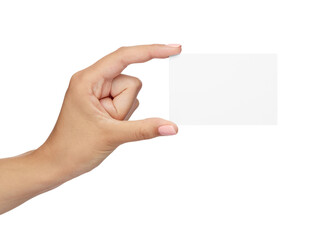 Obraz premium note paper card blank sign hand holding