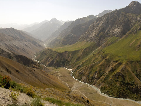 Pamir highway is a mountain range with peaks over 7000 meters that takes up most part of Tajikistan; its name is translated as &ldquo;Roof of the world&rdquo;.