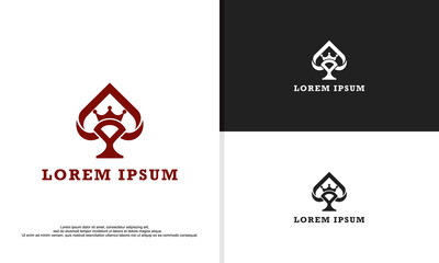 logo illustration vector graphic of king spade in simple style.