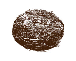Coconut imprint stamp, isolated, white background. Vector illustration