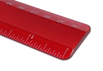Ruler with measuring length markings in centimeters isolated on white