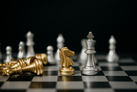 Innovation planing and planing idea chess competition, business strategy with financial connection line background. challenge and thinking battle concept